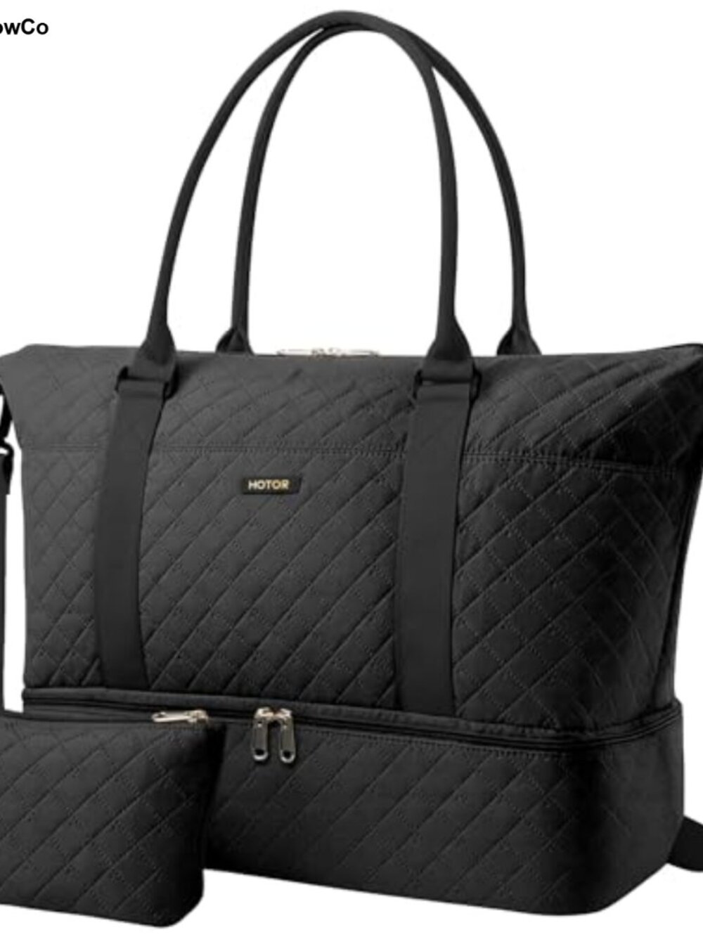 Travel Duffel Bag Water Resistant Carry On Gym Tote with Shoe Compartment